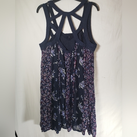 VNL Styleline Boho Navy Floral Dress Sz 1X - Picture 6 of 8